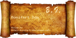 Bonifert Ida névjegykártya